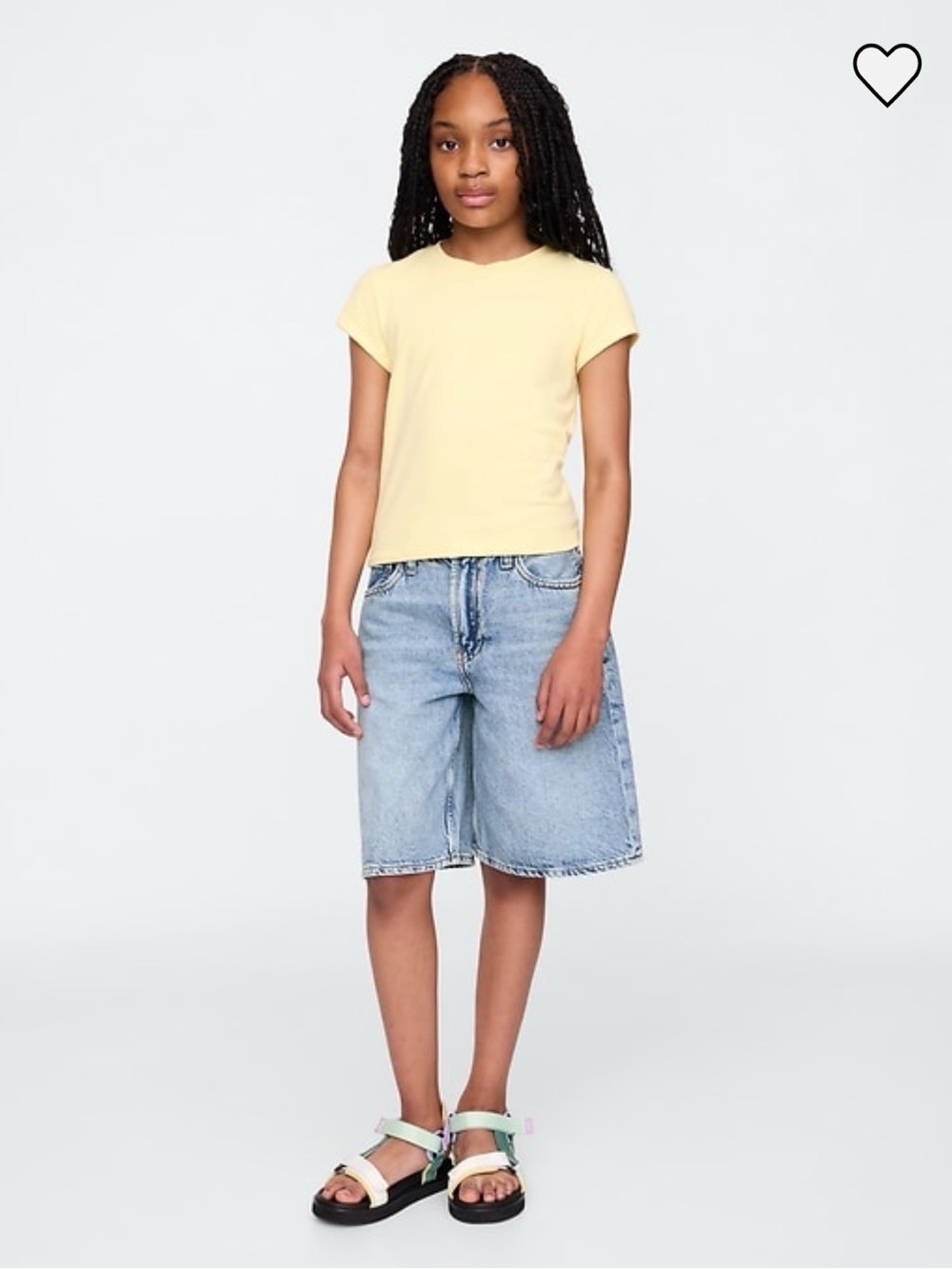 GAP Kids Mid Rise Longline Denim Shorts. Size 12.